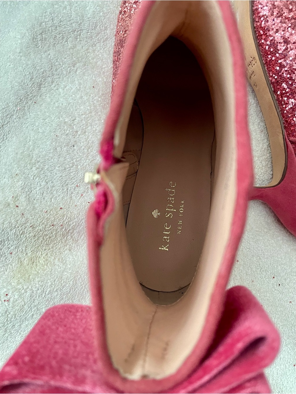 NWOT Kate Spade Glitter Kitten Heel Boot - Picture 10 of 12